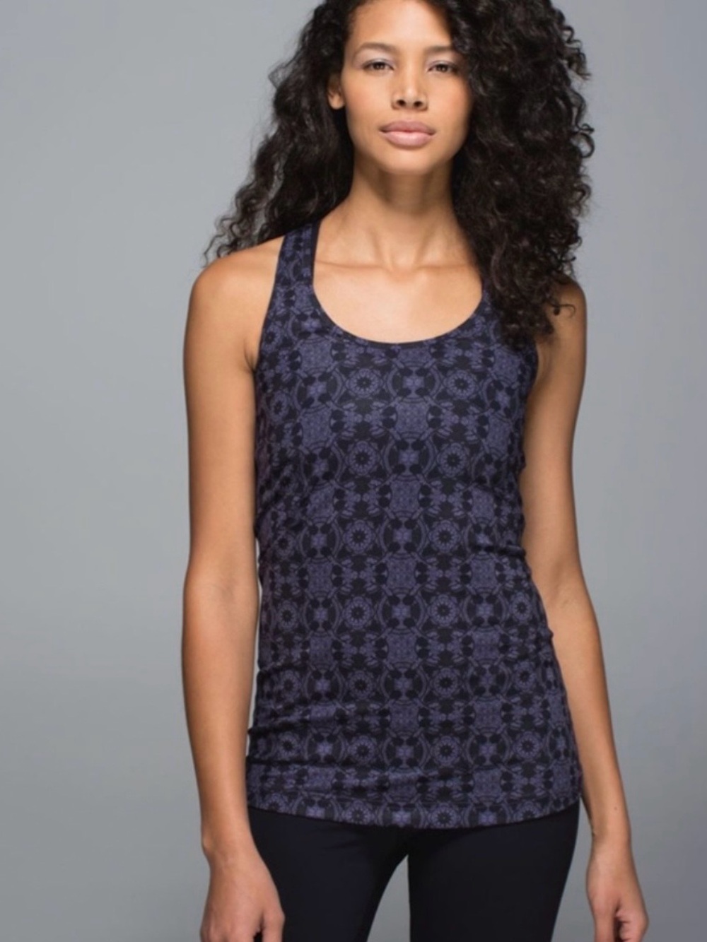 NEW Lululemon Cool Racerback Top Mini Prisma Nightfall Black Grape Purple Size 6